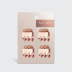 Mini Claw Clips Square 4pc - Rose Gold