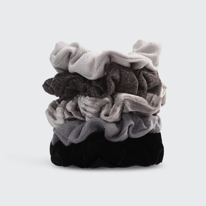 Velvet Scrunchies - Black/Gray