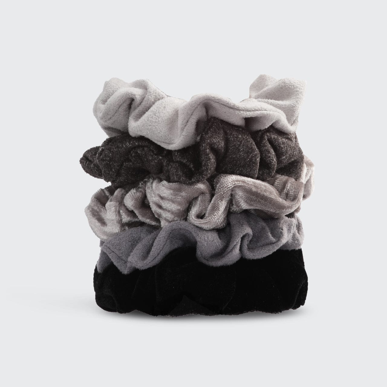 Velvet Scrunchies - Black/Gray
